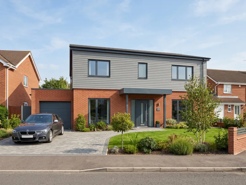 New build modern detached house design