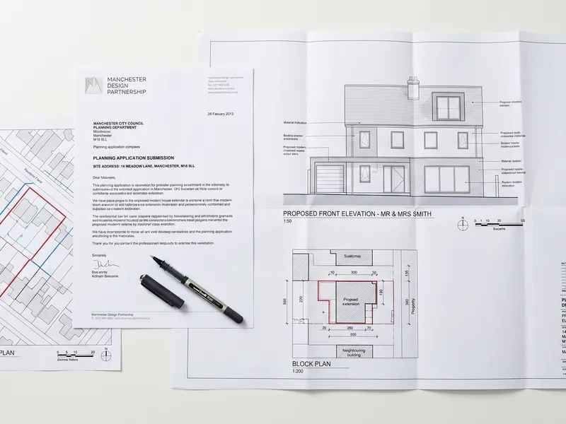 Planning application drawings ready for council submission